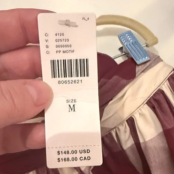 Anthropologie Burgundy and Cream Plaid Maxi Skirt - Picture 2 of 8